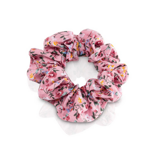 Scrunchie - Rosa blomster